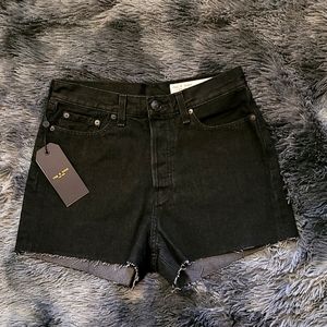 rag & bone Black High Waist Denim Shorts